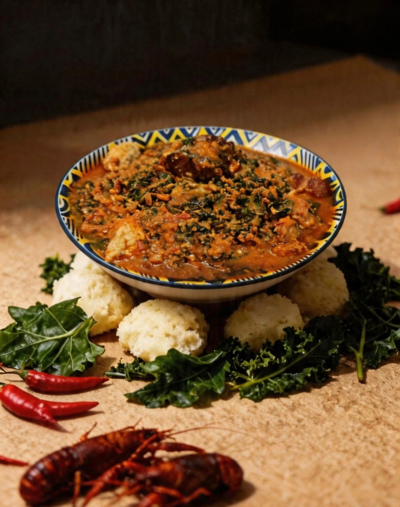Sauce feuille africaine avec riz